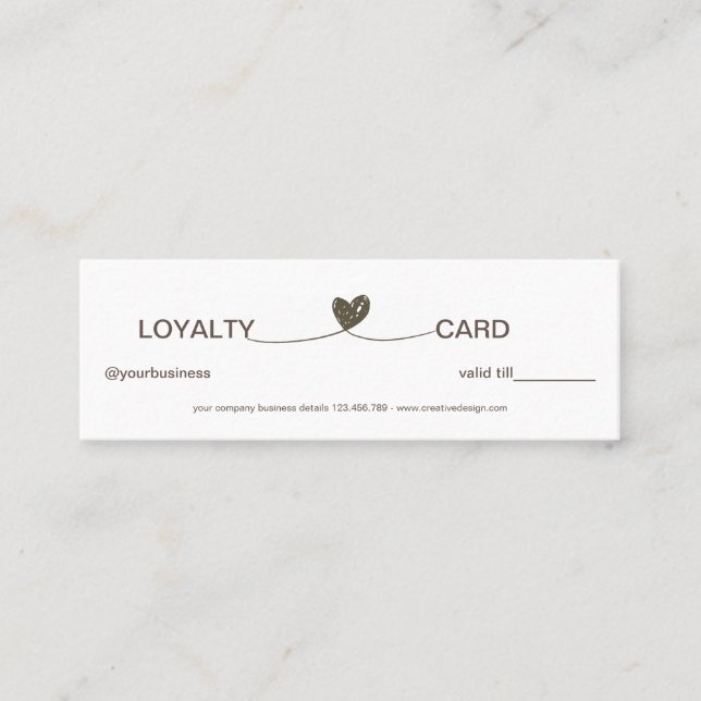 Simple Heart Elegant Loyalty Card (Front)