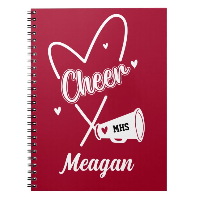Simple Heart for Cheer Cheerleader Notebook (Front)