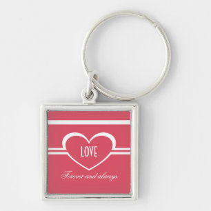 Simple Heart Keychain, Dark Pink Keychain