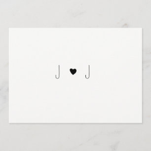 Simple heart monogram rehearsal dinner invitations