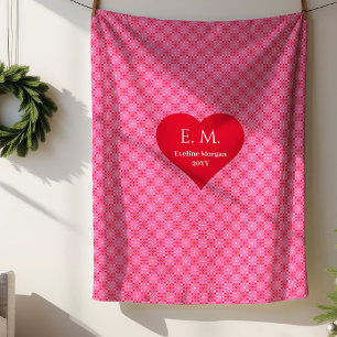 Simple Heart Pattern Love Gift Fleece Blanket