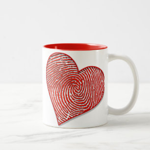 Simple Heart Print Two-Tone Coffee Mug