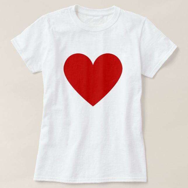 Simple Heart Red White Modern Love Womens T-Shirt (Design Front)