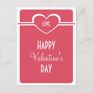 Simple Heart Valentine's Day Postcard, Dark Pink Holiday Postcard