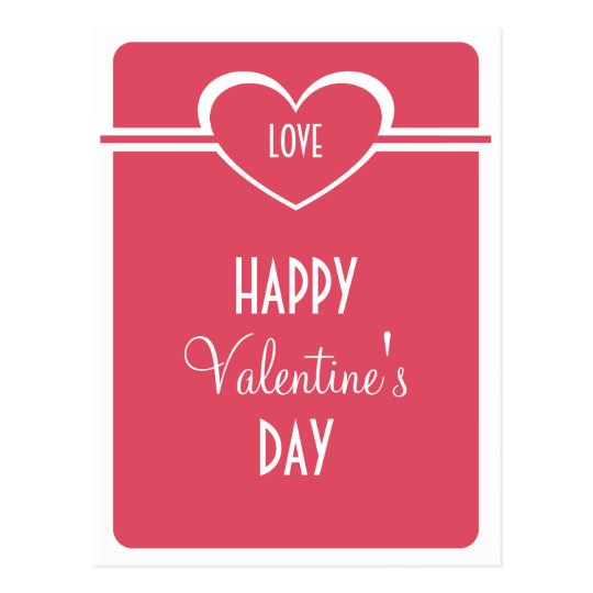 Simple Heart Valentine's Day Postcard, Dark Pink Postcard