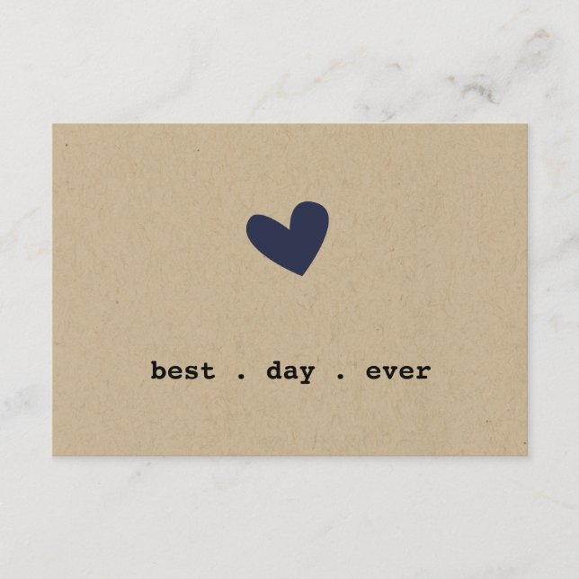 Simple Heart Wedding Details card (Front)