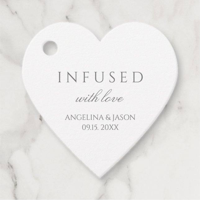 Simple Heart Wedding Favour Tags (Front)