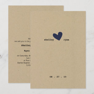 Simple Heart Wedding Invitation