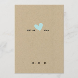 Simple Heart Wedding Invitation