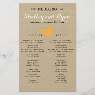 Simple Heart Wedding Program