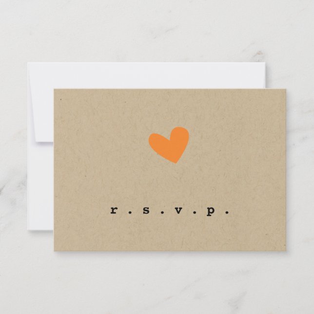 Simple Heart Wedding RSVP Card (Front)