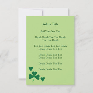 Simple Hearts and Shamrock Green Invite