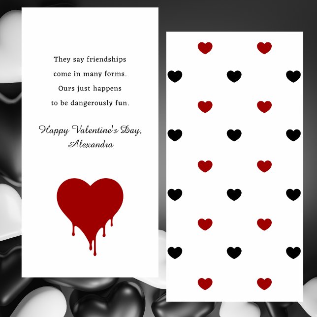 Simple Hearts Girly Best Friend Valentines Card (Creator Uploaded)