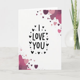 Simple Hearts I Love You Card