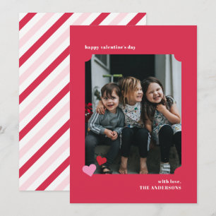 Simple Hearts Ticket Frame Valentine's Photo Card