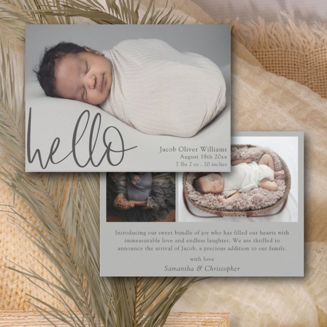 Simple Hello Baby Photo Announcement (Creator Uploaded)