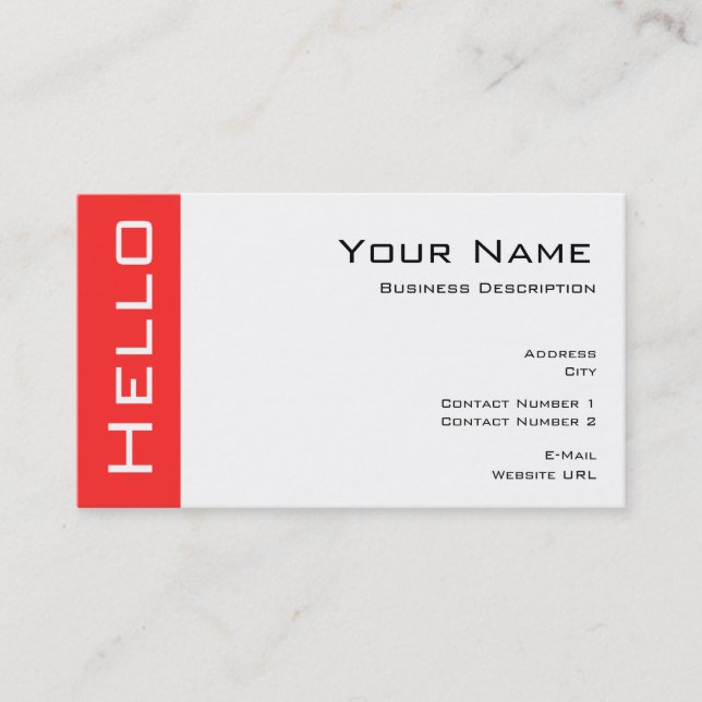 Simple Hello Business card (Front)