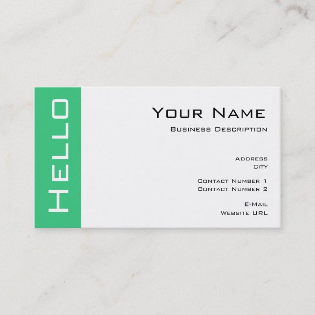 Simple Hello Business card (Front)