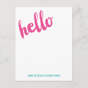 Simple Hello Personalized Stationery Note Card