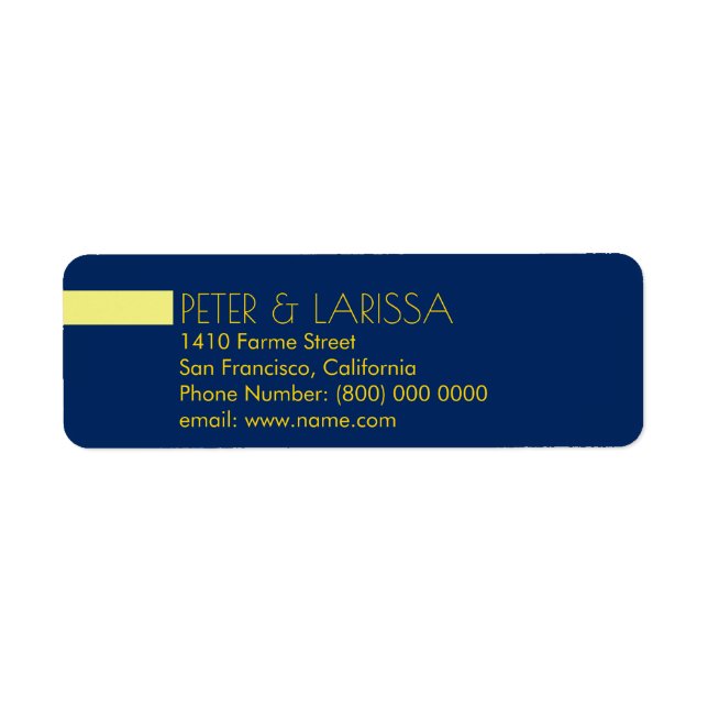 simple, his & her couples name, address (Front)