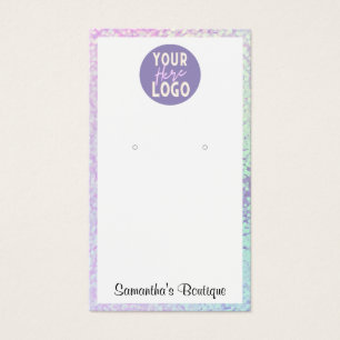 Simple Holder Earrings Display Logo Holographic