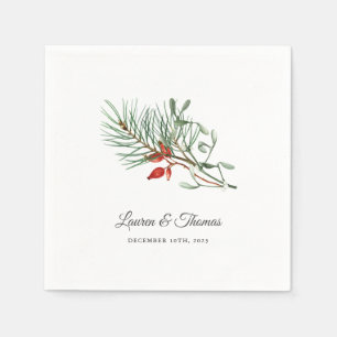 Simple Holiday Botanical Wedding Napkin