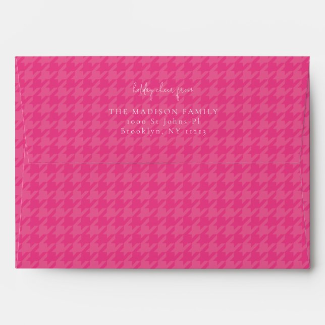 Simple Holiday houndstooth French Rose  Envelope (Back (Top Flap))
