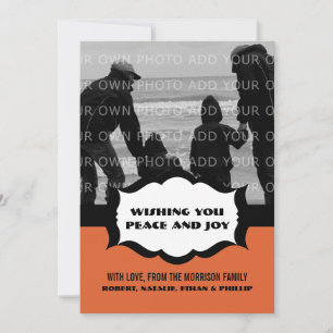 Simple Holiday Photo Flat Card, Orange Card