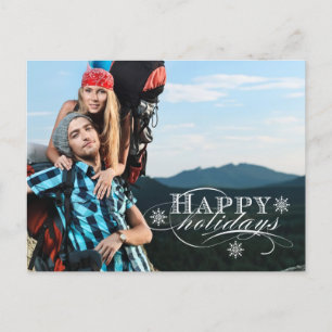SIMPLE HOLIDAY PHOTO POSTCARD TURQUOISE