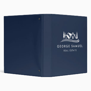 Simple Home Logo Navy Blue Realtor, Real Estate Binder