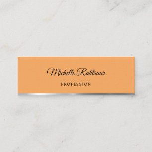 Simple Homebody Orange Metallic Mini Business Card