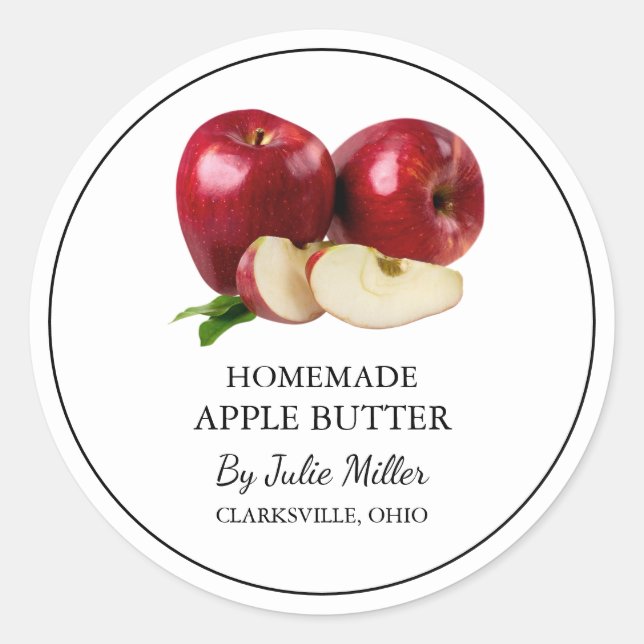 Simple Homemade Apple Butter Label (Front)