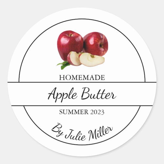 Simple Homemade Apple Butter Label (Front)