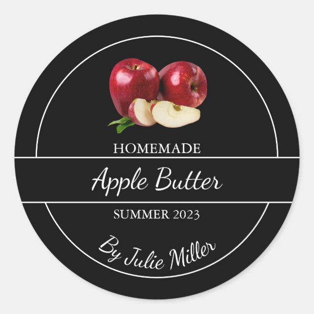 Simple Homemade Apple Butter Label (Front)
