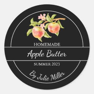 Simple Homemade Apple Butter Label Black