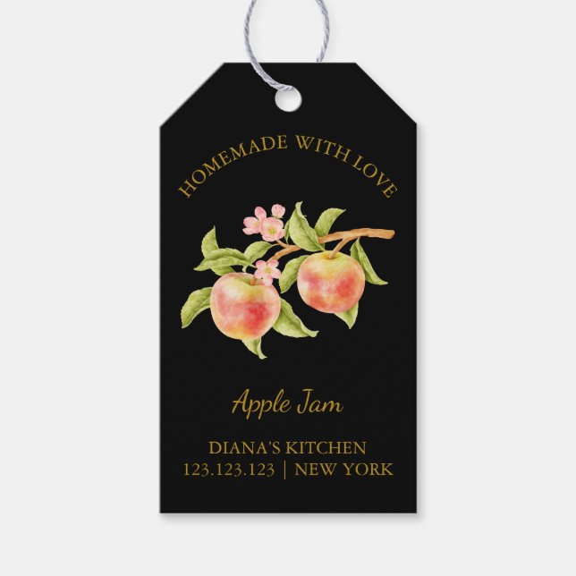 Simple Homemade Apple Jam Hang Tag l Black (Front)