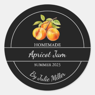 Simple Homemade Apricot Jam Label Black