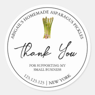 Simple Homemade Asparagus Pickle Thank You Label