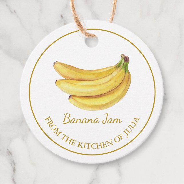 Simple Homemade Banana Jam Hang Tag l White (Front)