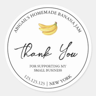 Simple Homemade Banana Jam Thank You Label