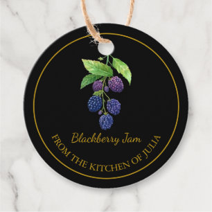 Simple Homemade Blackberry Jam Hang Tag Black