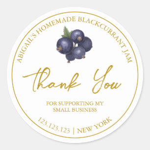 Simple Homemade Blackcurrant Jam Thank You Label
