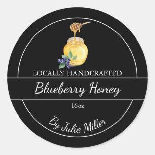 Simple Homemade Blueberry infused Honey Label