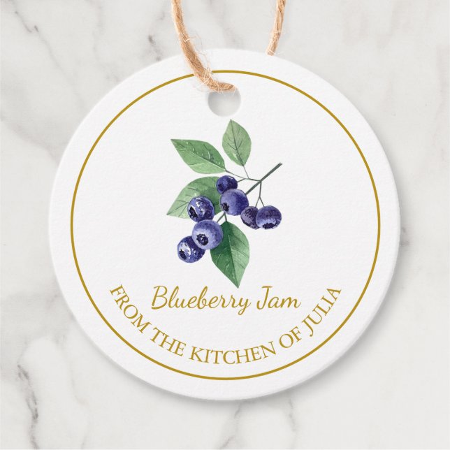 Simple Homemade Blueberry Jam Hang Tag l White (Front)
