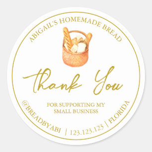 Simple Homemade Bread Thank You Label