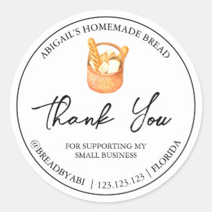 Simple Homemade Bread Thank You Label