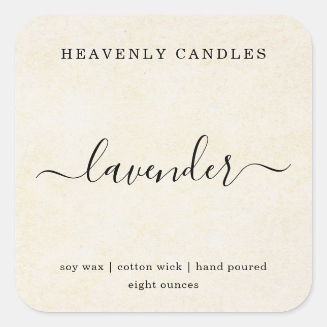 Simple Homemade Candle Sticker Labels (Front)