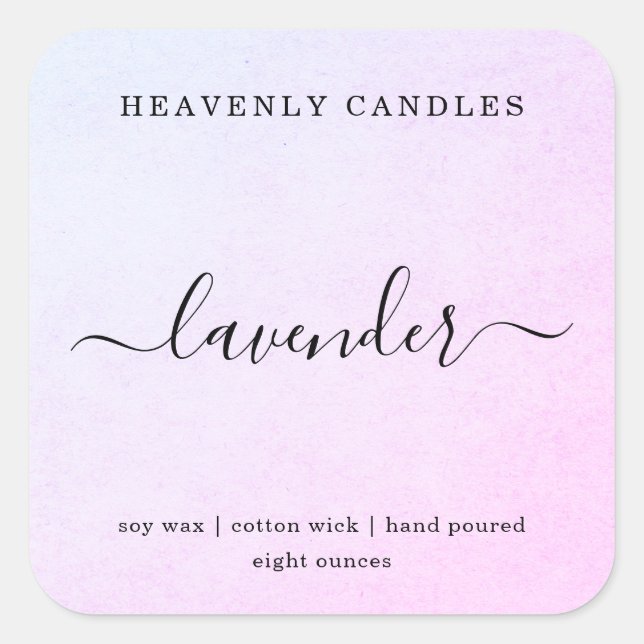 Simple Homemade Candle Sticker Labels (Front)