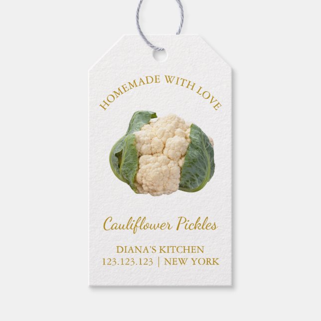Simple Homemade Cauliflower Pickle Hang Tag White (Front)