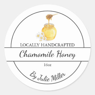 Simple Homemade Chamomile infused Honey Label